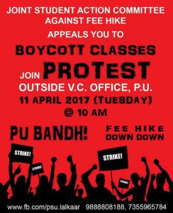 Protest against fee hike