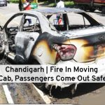 Fire in moving cab