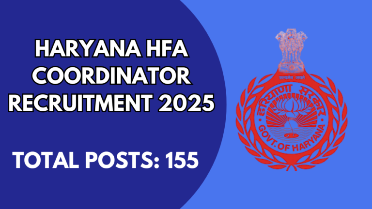 Haryana HFA Coordinator Recruitment 2025